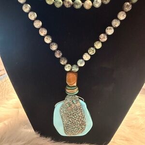 L&F Turquoise Beaded Adjustable Necklace